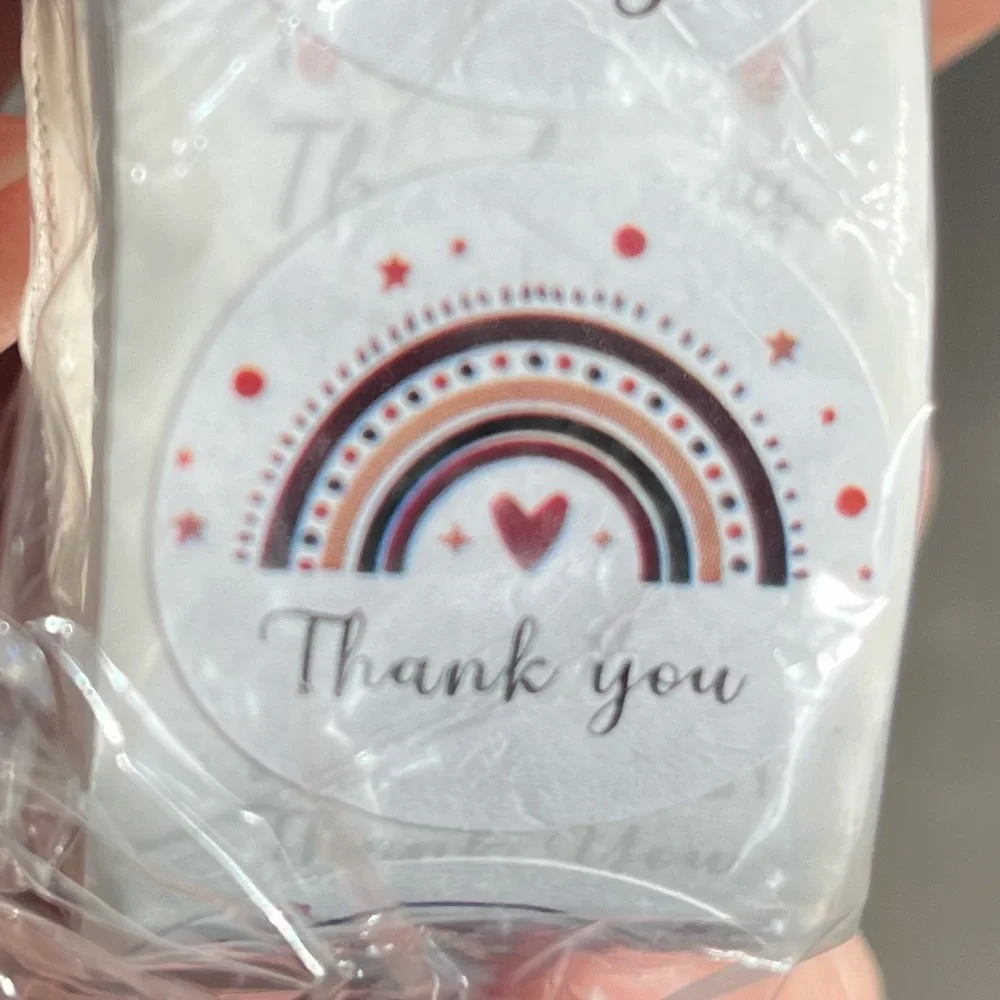 Rainbow Thank You Stickers - Roll of 500 NEW
